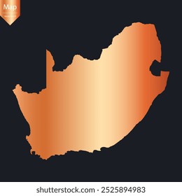 Abstract - High Detailed Copper Map of South Africa. Vector illustration eps10.	
