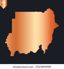 Abstract - High Detailed Copper Map of Sudan. Vector illustration eps10.	
