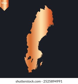 Abstractas - Mapa detallado de cobre de Suecia. Ilustración vectorial eps10.	
