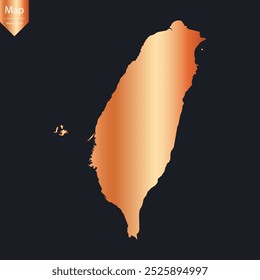 Abstract - High Detailed Copper Map of Taiwan. Vector illustration eps10.	
