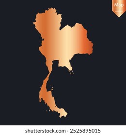 Abstractas - Mapa de cobre detallado de Tailandia. Ilustración vectorial eps10.	
