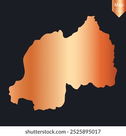 Abstrakt - Hochdetaillierte Kupferkarte von Ruanda. Vektorgrafik eps10.	
