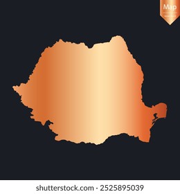 Abstract - High Detailed Copper Map of Romania. Vector illustration eps10.	
