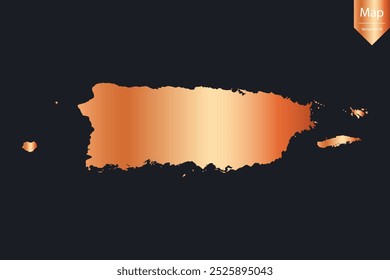 Abstract - High Detailed Copper Map of Puerto Rico. Vector illustration eps10.	
