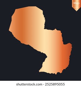 Abstract - High Detailed Copper Map of Paraguay. Vector illustration eps10.	
