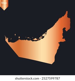 Abstract - High Detailed Copper Map von Vereinigte Arabische Emirate. Vektorgrafik eps10.	
