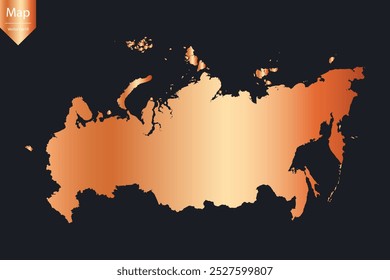 Abstract - High Detailed Copper Map of Russia. Vector illustration eps10.	
