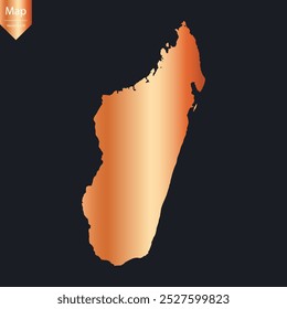 Resumo - Mapa de cobre detalhado de Madagascar. Ilustração vetorial eps10.	
