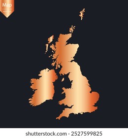Abstract - High Detailed Copper Map of United Kingdom. Vector illustration eps10.	
