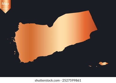 Abstract - High Detailed Copper Map of Yemen. Vector illustration eps10.	
