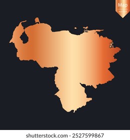 Abstract - High Detailed Copper Map of Venezuela. Vector illustration eps10.	
