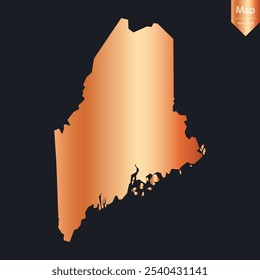 Abstract - High Detailed Copper Map of Maine. Vector illustration eps10.	
