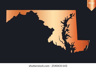 Resumo - Mapa de cobre de Maryland. Ilustração vetorial eps10.	
