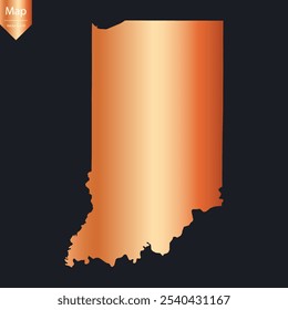 Abstract - High Detailed Copper Map of Indiana. Vector illustration eps10.	
