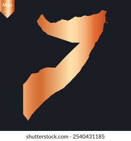 Abstract - High Detailed Copper Map of Somali. Vector illustration eps10.	
