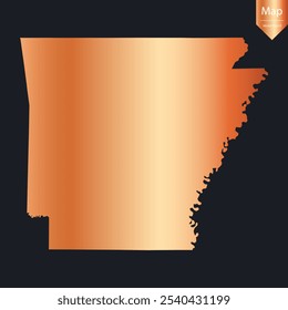 Abstract - High Detailed Copper Map of Arkansas. Vector illustration eps10.	
