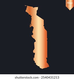 Abstract - High Detailed Copper Map of Togo. Vector illustration eps10.	
