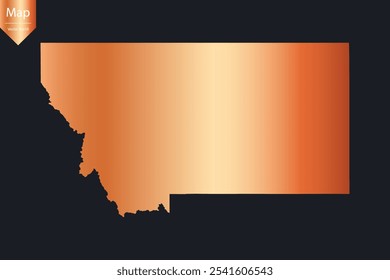 Abstractas - Mapa de cobre alto detallado de Montana. Ilustración vectorial eps10.	
