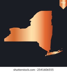 Abstractas - Mapa detallado de cobre de la Nueva York. Ilustración vectorial eps10.	
