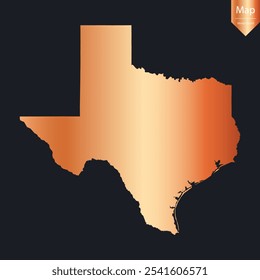 Abstract - High Detailed Copper Map of Texas. Vector illustration eps10.	
