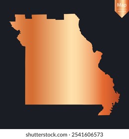 Abstract - High Detailed Copper Map of Missouri. Vector illustration eps10.	
