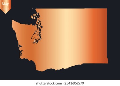 Resumo - Mapa de cobre de Washington. Ilustração vetorial eps10.	
