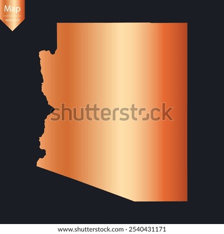 Abstract - High Detailed Copper Map of Arizona. Vector illustration eps10.	
