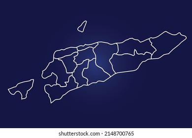 Abstract High Detailed Glow Blue Map on Dark Background of Map of ( East Timor Map) symbol for your web site design map logo, app, ui,Travel. Vector illustration eps 10.