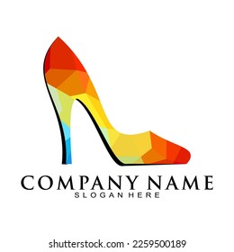 Resumen logotipo vectorial de ilustración de tacones altos