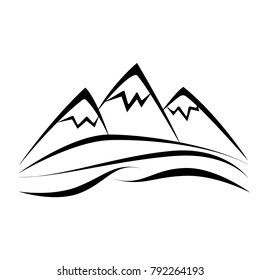 Abstract high mountain icon,Mountain and landscape vector black on white background,Mountain Icon Vector Logo Template