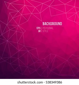 Abstract high quality triangle backgrounds in polygon style with white thin lines vector illustration