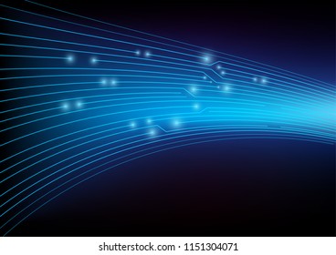 Abstract High speed internet and communication.The futuristic binary circuit technology. Blue cyber security concept background.