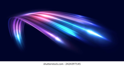 Abstract high speed light background. Futuristic digital technology concept, big data, network connection, AI, communication. Pattern for banner, poster, website. Vector eps10.