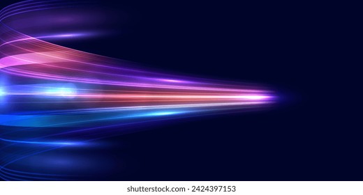 Abstract high speed light background. Futuristic digital technology concept, big data, network connection, AI, communication. Pattern for banner, poster, website. Vector eps10.