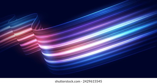 Abstract high speed light background. Futuristic digital technology concept, big data, network connection, AI, communication. Pattern for banner, poster, website. Vector eps10.
