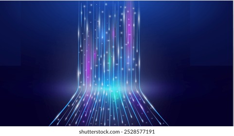 Fondo Abstractas de la luz de alta velocidad, datos abstractos de la transferencia, flujo de datos en fibra óptica.