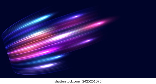 Abstract high speed light lines background. Futuristic digital technology concept, big data, network connection, AI, communication. Pattern for banner, poster, website. Vector eps10.