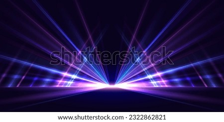 Abstract high speed light trails on dark background. Futuristic template for banner, presentations, flyers, posters. Vector EPS10. Foto stock © 