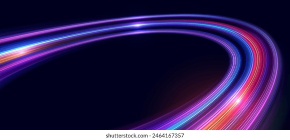 Abstract high speed movement background. Futuristic digital technology movement concept. Network connection, AI, communication, big data, data transfer, Network, cyber light trails. Vector eps10.