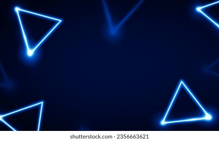 Abstract High speed triangle Light fire blue out technology background Hitech communication concept innovation background.
