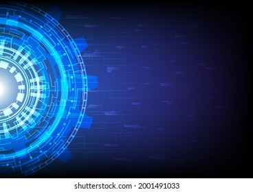 Abstract high tech background. Virtual reality technology innovation. Head-up display interface. Futuristic Sci-Fi glowing HUD circle. Digital infographic business