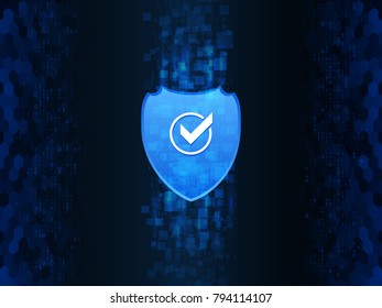 Abstract High Tech Technology Background. Security Shield Concept. Internet Security. Vector Illustration Digital Protection.