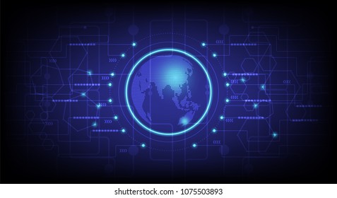 Abstract High tech technology blue background. Communications and Connection in the world.Vector illustration eps 10

