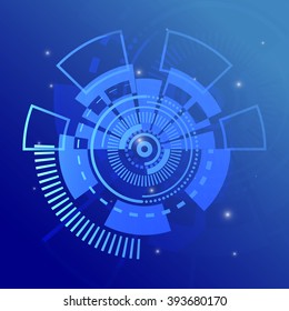 Abstract high technology blue background.