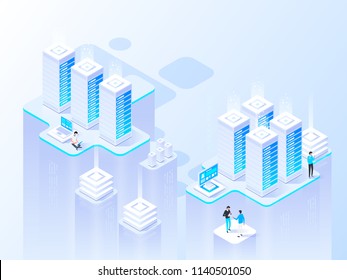 Abstract high technology concept. Isometric vector illustration 