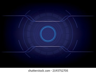 Abstract high technology lines connect of future on dark blue background. Technology background and computer circuit board.