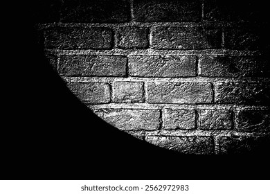 Abstract High-Contrast Brick Wall with Dramatic Circular Shadow