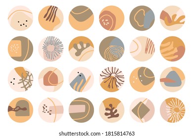 Abstract highlight covers design set in pastel colors. Vector organic shapes in contemporary style.