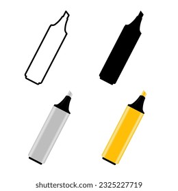 Abstract Highlighter Pen Silhouette Illustration