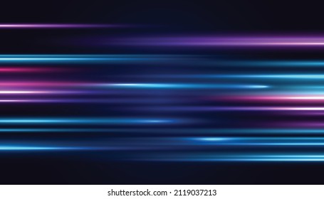 Abstract high-speed lines movement. Colorful dynamic motion on blue background. Movement sport pattern for banner or poster design background concept.